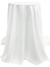 White 100% Polyester Washed-Look Charmeuse - Famous Dress Designer - 58W