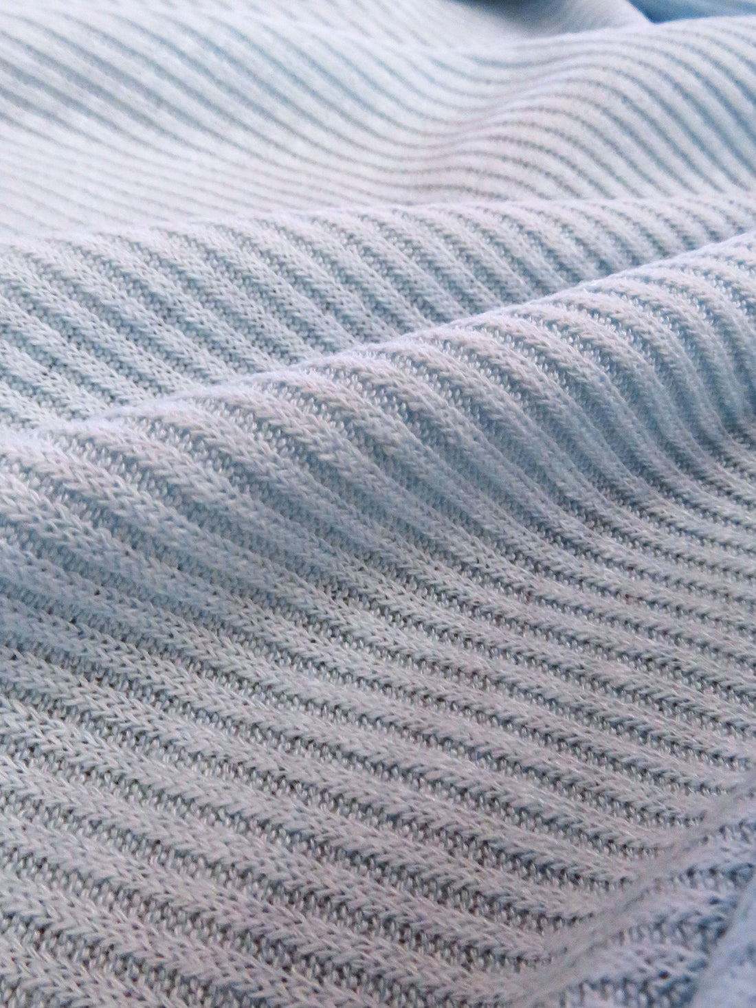 Cool Blue Polyester/Rayon/Lycra Rib Sweater Knit - Michael Stars - 51W