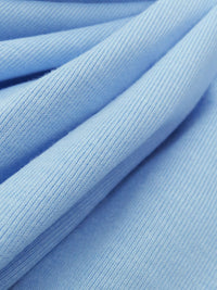 Misty Blue 100% Cotton Fine Rib Knit 52W