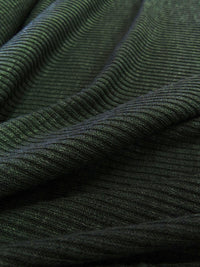 Dark Forest Green Polyester/Rayon/Lycra Rib Sweater Knit - Michael Stars - 49W