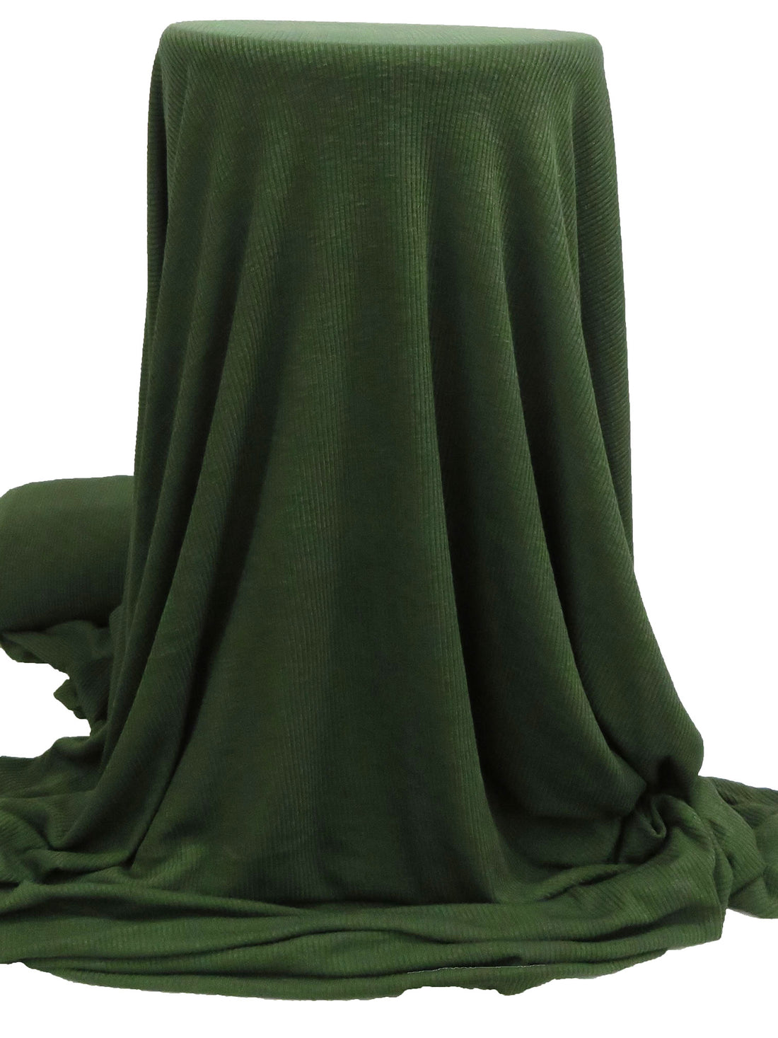 Dark Forest Green Polyester/Rayon/Lycra Rib Sweater Knit - Michael Stars - 49W