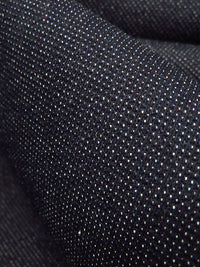 Dark Wash Blue Cotton/Lycra Dotted Stretch Denim - NY Designer - 48W