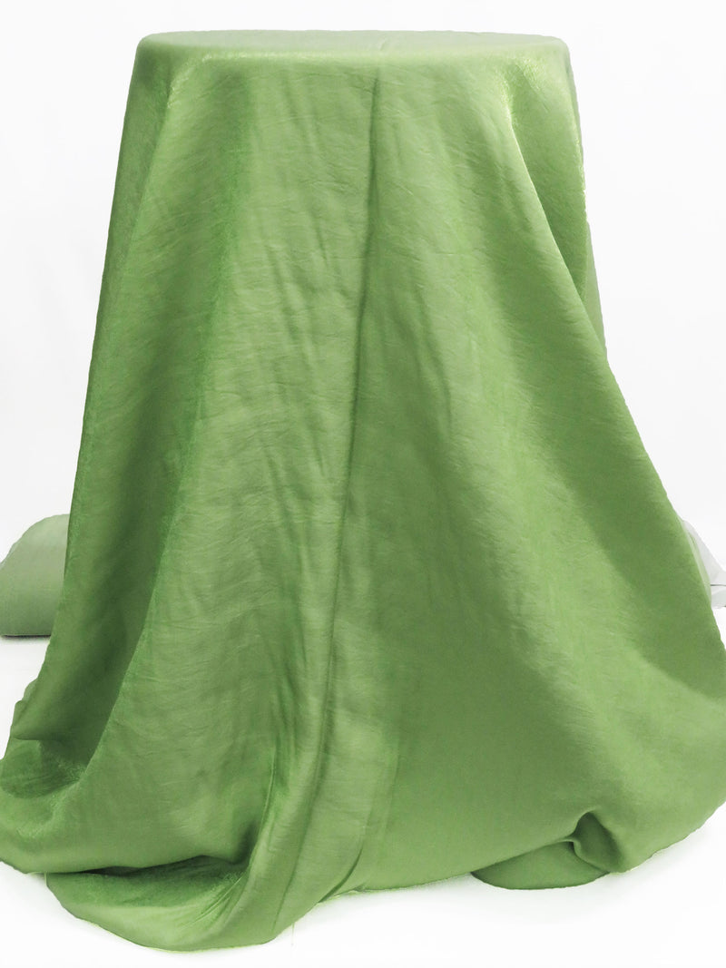 Lettuce Green Rayon/Nylon Shimmer Satin - Famous Dress Designer - 54W