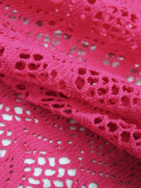 Fruit Punch Pink Polyester/Lycra Floral Design Stretch Lace Knit 50W