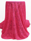 Fruit Punch Pink Polyester/Lycra Floral Design Stretch Lace Knit 50W