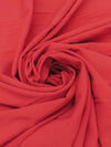 Strawberry Red Polyester/Lycra Stretch Suiting - Famous Dress Designer - 58W