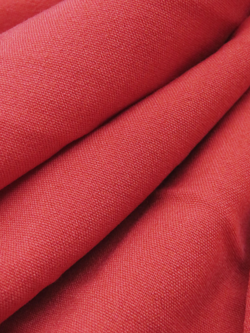 Strawberry Red Polyester/Lycra Stretch Suiting - Famous Dress Designer - 58W