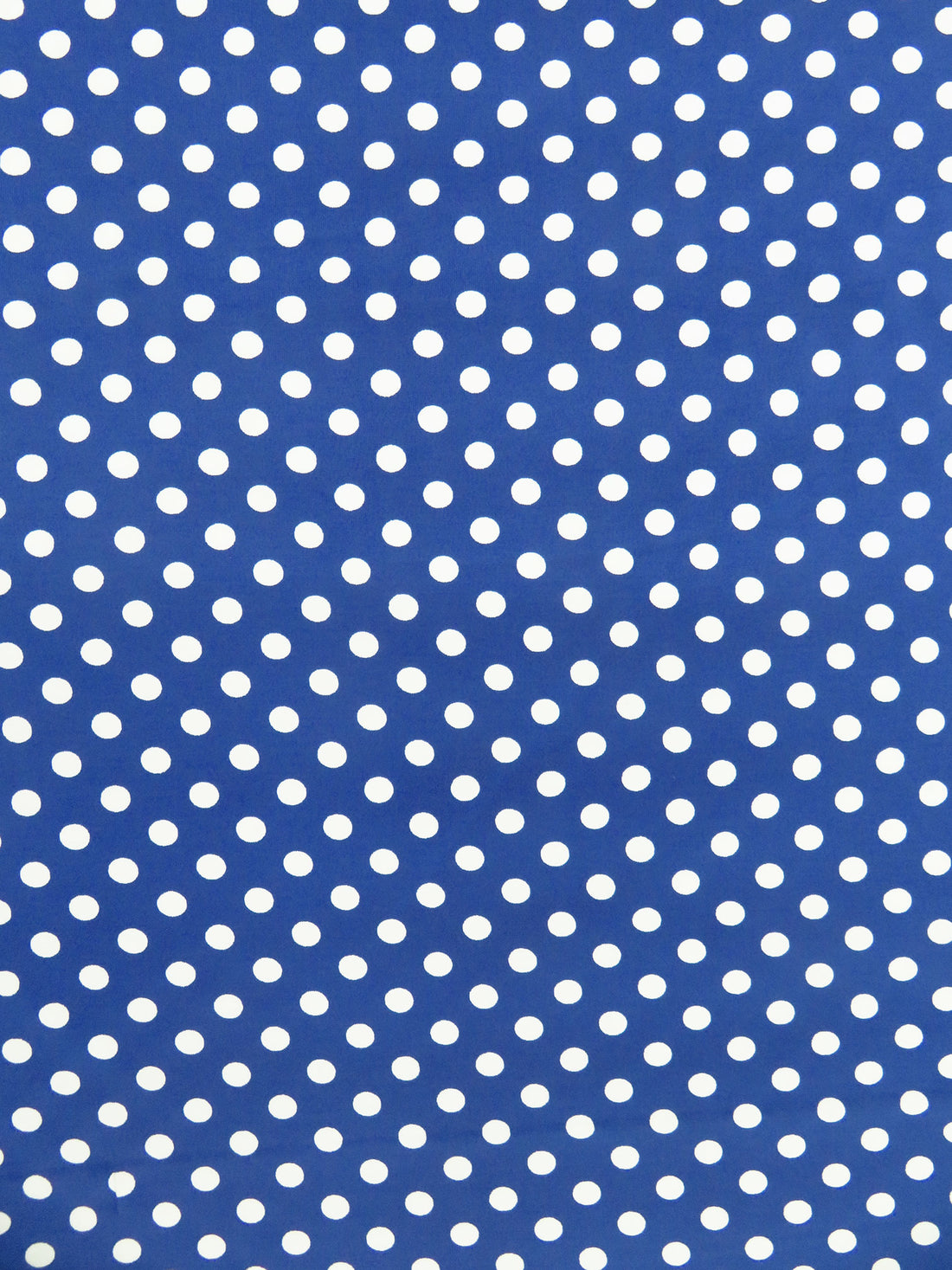 Bright Dusty Blue/White Polka Dot Print Polyester/Lycra Jersey Knit 60W