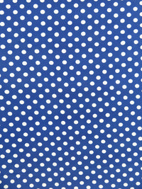 Bright Dusty Blue/White Polka Dot Print Polyester/Lycra Jersey Knit 60W