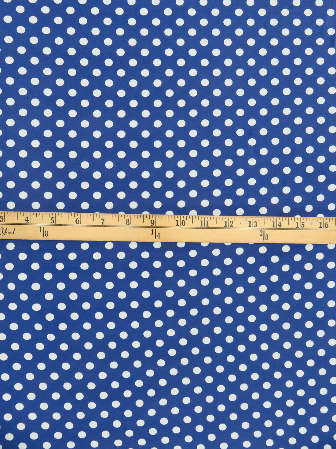 Bright Dusty Blue/White Polka Dot Print Polyester/Lycra Jersey Knit 60W