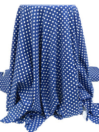 Bright Dusty Blue/White Polka Dot Print Polyester/Lycra Jersey Knit 60W