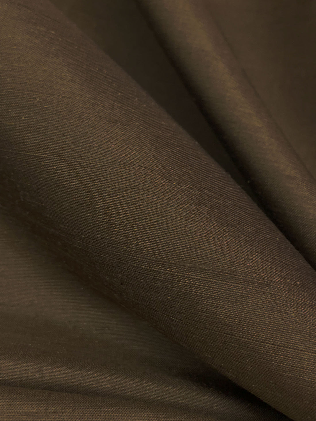 Dark Bronze Brown 100% Silk Shantung 46W
