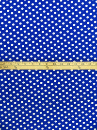 Vivid Cobalt Blue/White Polka Dot Print Polyester/Lycra Jersey Knit 61W