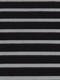 Black 100% Polyester Horizontal Burnout Stripe Ottoman Knit 58W