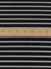 Black 100% Polyester Horizontal Burnout Stripe Ottoman Knit 58W