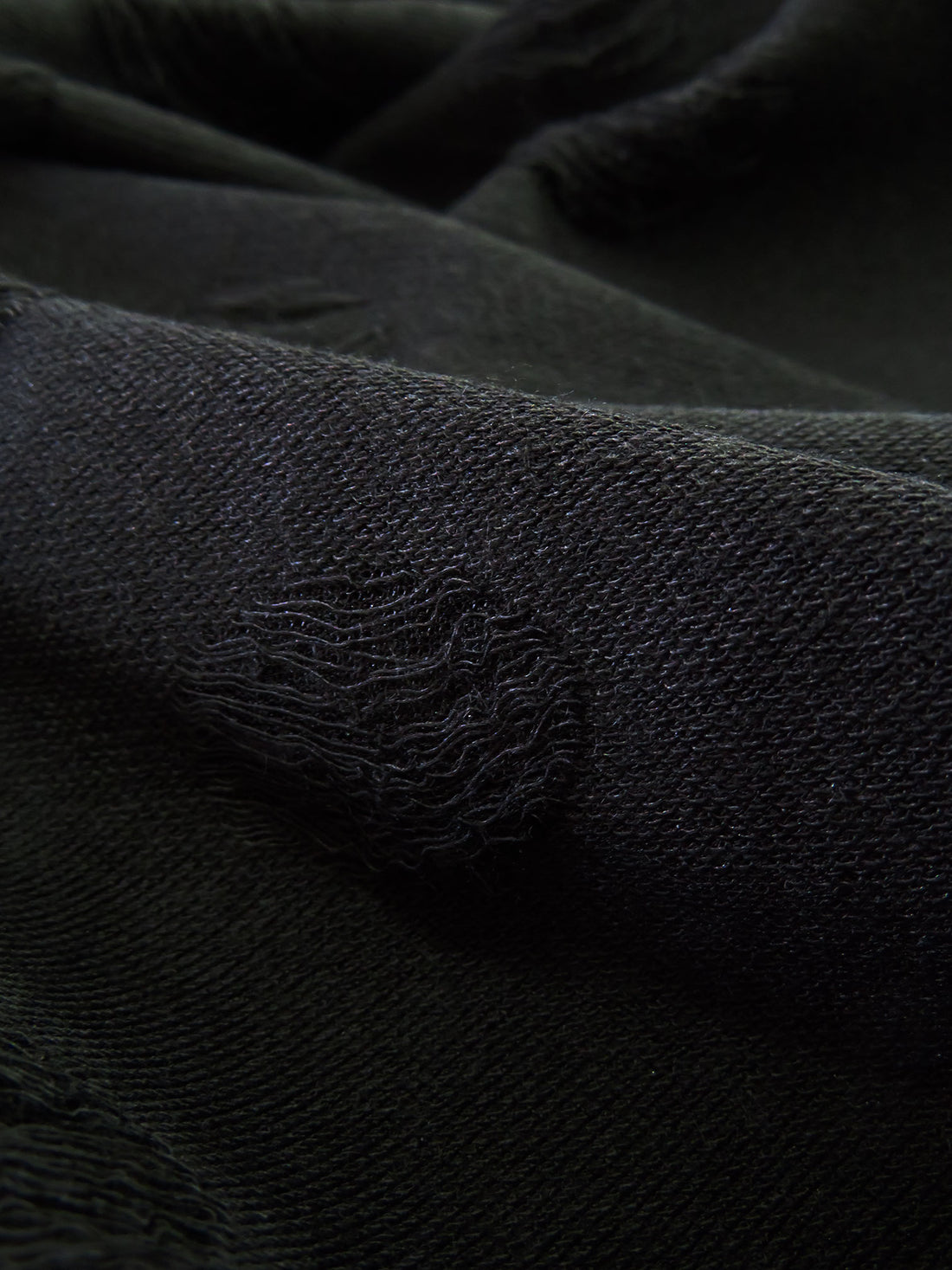 Ash Black 100% Polyester Grunge Polka Dot Burnout Knit 60W