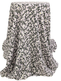 Charcoal/Soft Grape/White/Multi 100% Rayon Floral Print Challis - NY Designer - 53W