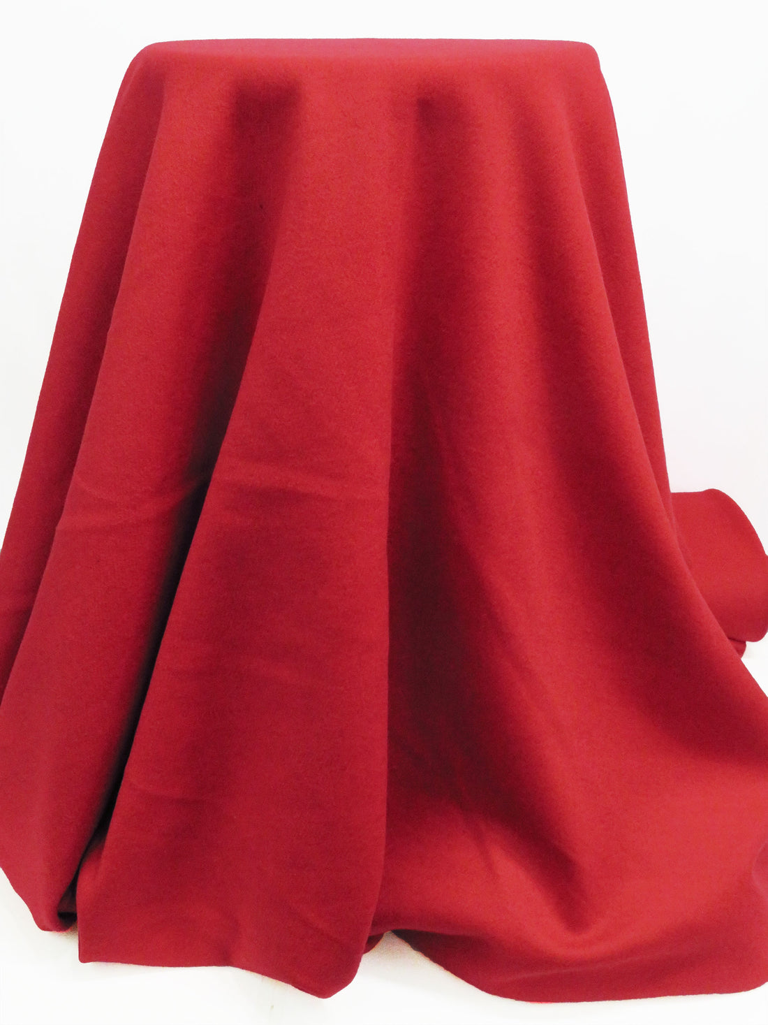 Cherry Red Wool/Polyester Twill Coating 58W