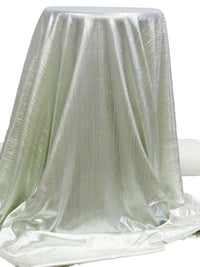 Bright Silver 100% Polyester Foil Ribbed Slinky Knit - Black Halo - 57W