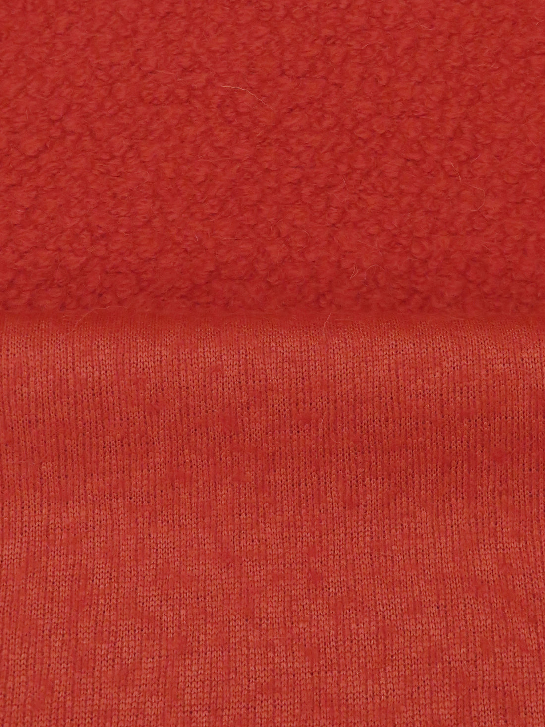 Cherry Tomato Red Wool/Polyester Boucle Boiled Wool Knit - Imported From Italy - 56W