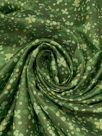 Forest Green/Multi 100% Polyester Ditsy Floral Print Lining - NY Designer - 58W