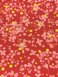 Candy Apple Red/Multi 100% Polyester Ditsy Floral Print Lining - NY Designer - 58W