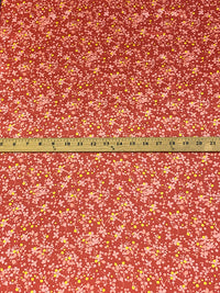 Candy Apple Red/Multi 100% Polyester Ditsy Floral Print Lining - NY Designer - 58W