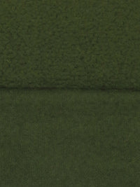 Dark Basil Green Wool/Polyester Boucle Boiled Wool Knit - Imported From Italy - 56W