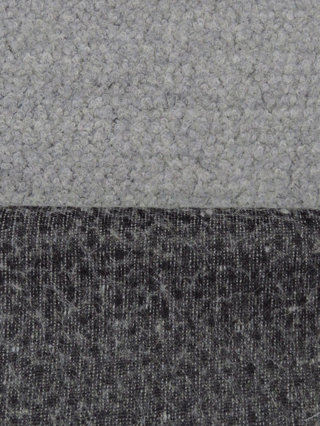 Pewter Gray Wool/Polyester Boucle Boiled Wool Knit - Imported From Italy - 58W