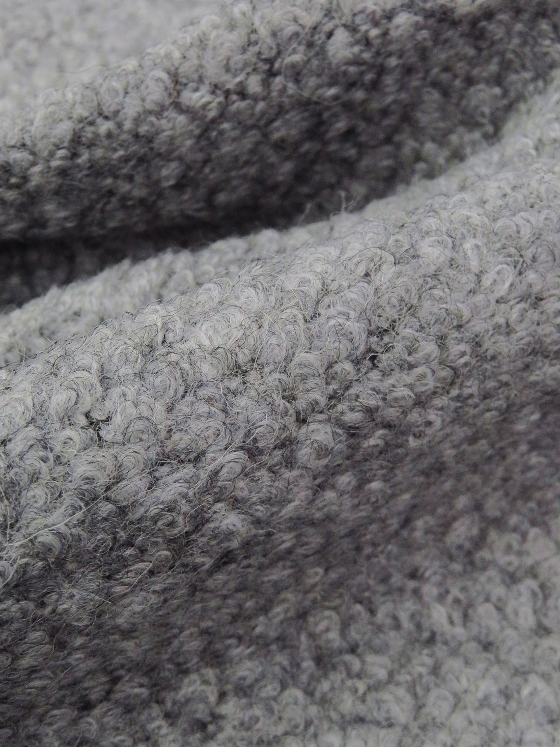 Pewter Gray Wool/Polyester Boucle Boiled Wool Knit - Imported From Italy - 58W