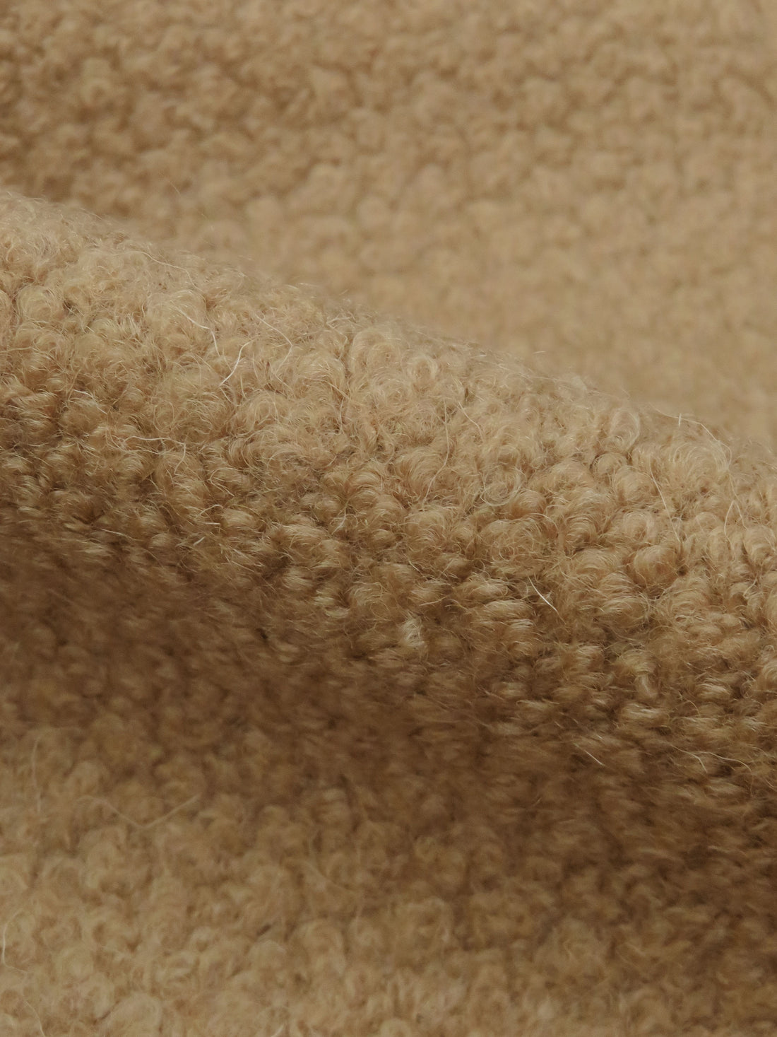 Graham Cracker Wool/Polyester Boucle Boiled Wool Knit - Imported From Italy - 58W