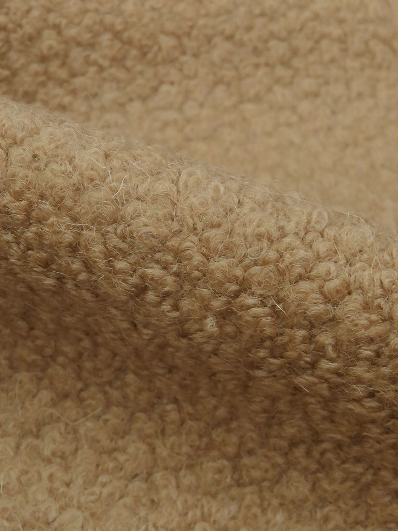 Graham Cracker Wool/Polyester Boucle Boiled Wool Knit - Imported From Italy - 58W