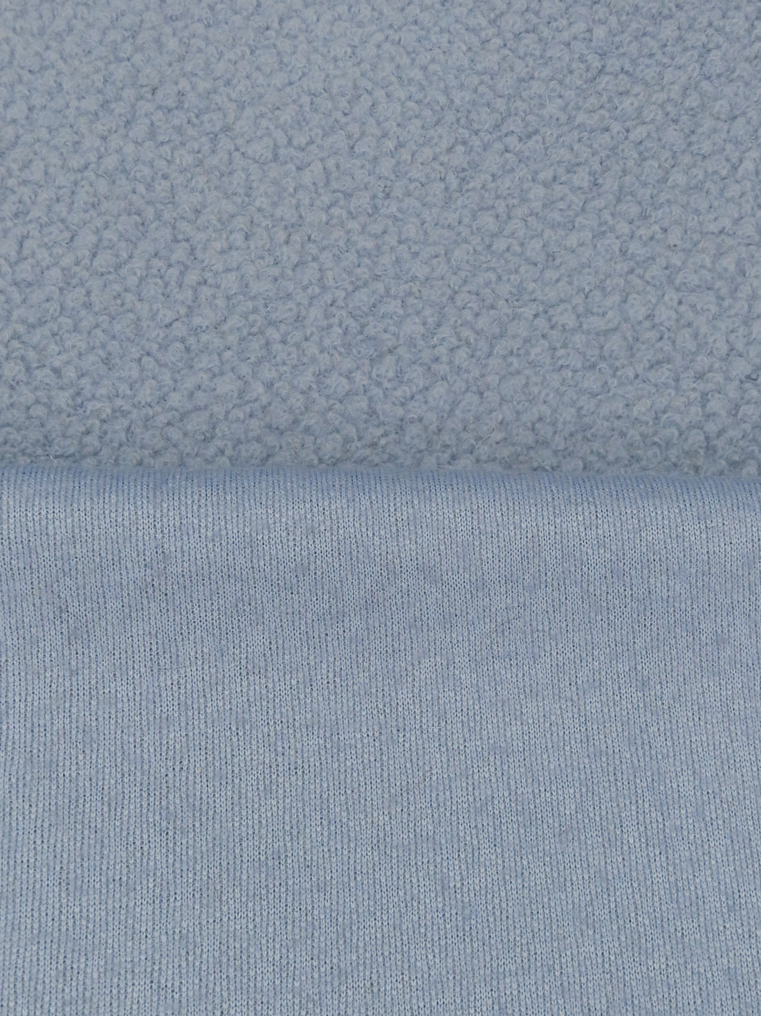 Forget Me Not Blue Wool/Polyester Boucle Boiled Wool Knit - Imported From Italy - 56W