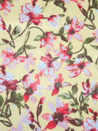 Pale Lemon/Amaranth/Dark Moss/Multi 100% Polyester Floral Print Crinkle Chiffon 58W