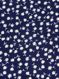 Navy Blue/White/Everglade 100% Polyester Ditsy Floral Print Bubble Crepe 61W