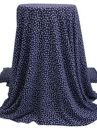 Navy Blue/White/Everglade 100% Polyester Ditsy Floral Print Bubble Crepe 61W