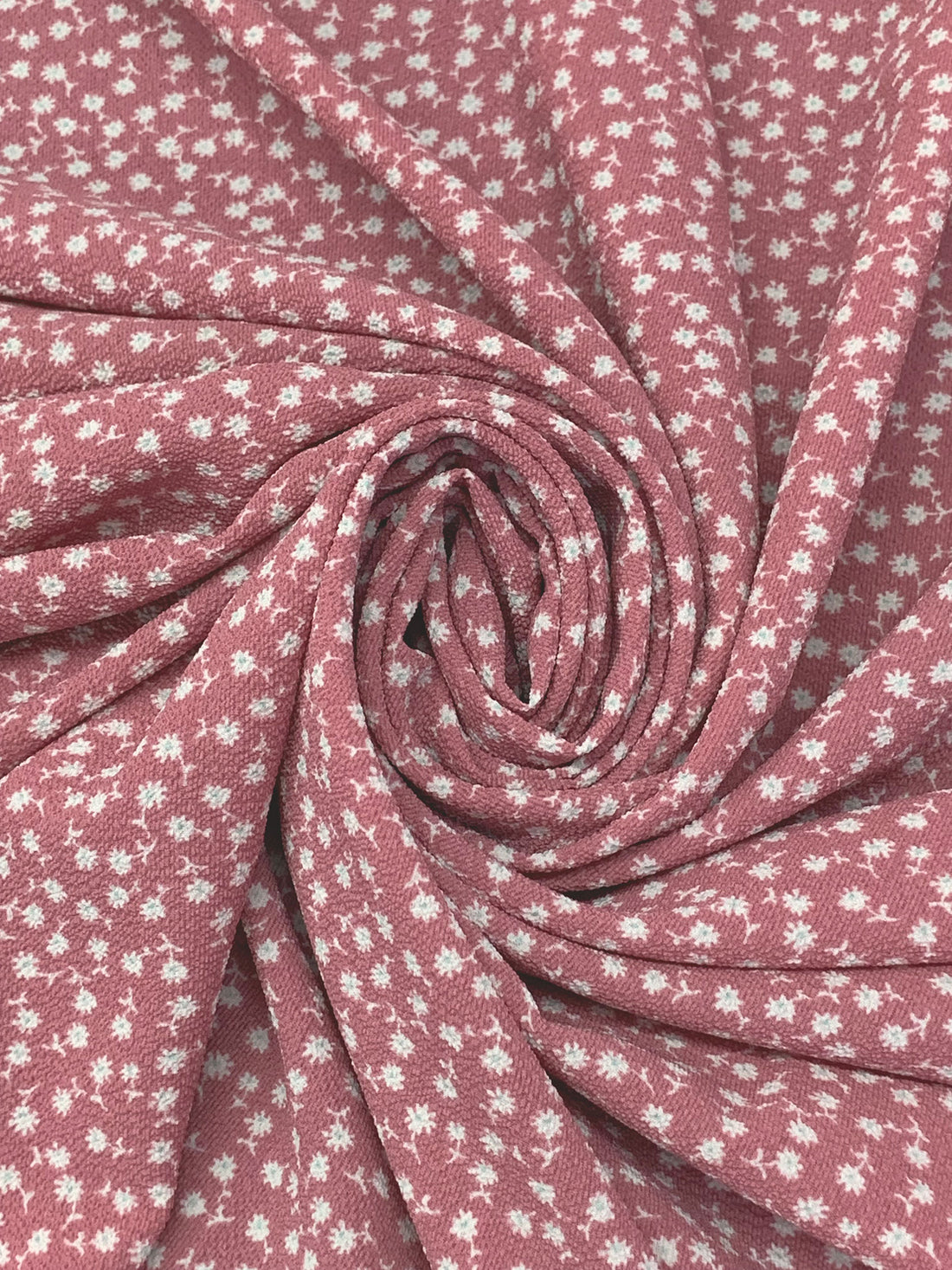 Rose Dust/White/Everglade 100% Polyester Ditsy Floral Print Bubble Crepe 59W