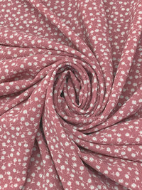 Rose Dust/White/Everglade 100% Polyester Ditsy Floral Print Bubble Crepe 59W