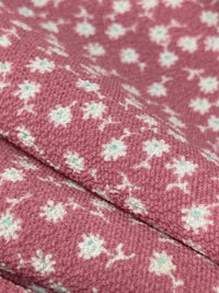 Rose Dust/White/Everglade 100% Polyester Ditsy Floral Print Bubble Crepe 59W