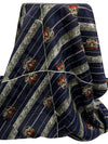 SOLD BY THE PANEL ONLY - Dark Navy/Deep Red/Off-White 100% Silk Tabasco Brand Gulf Shrimp Print Jacquard Tie Fabric 44W