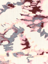 Claret/Slate Gray/Alabaster 100% Rayon Abstract Print Challis 57W