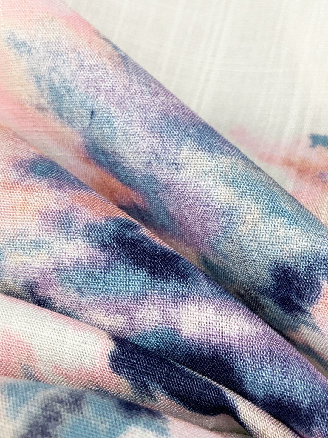 Navy/Melon/Eggshell 100% Rayon Abstract Print Challis 56W