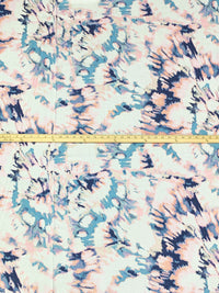 Navy/Melon/Eggshell 100% Rayon Abstract Print Challis 56W