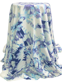 Dark Lapis Blue/Eggshell/Shadow Blue 100% Rayon Abstract Print Challis 58W