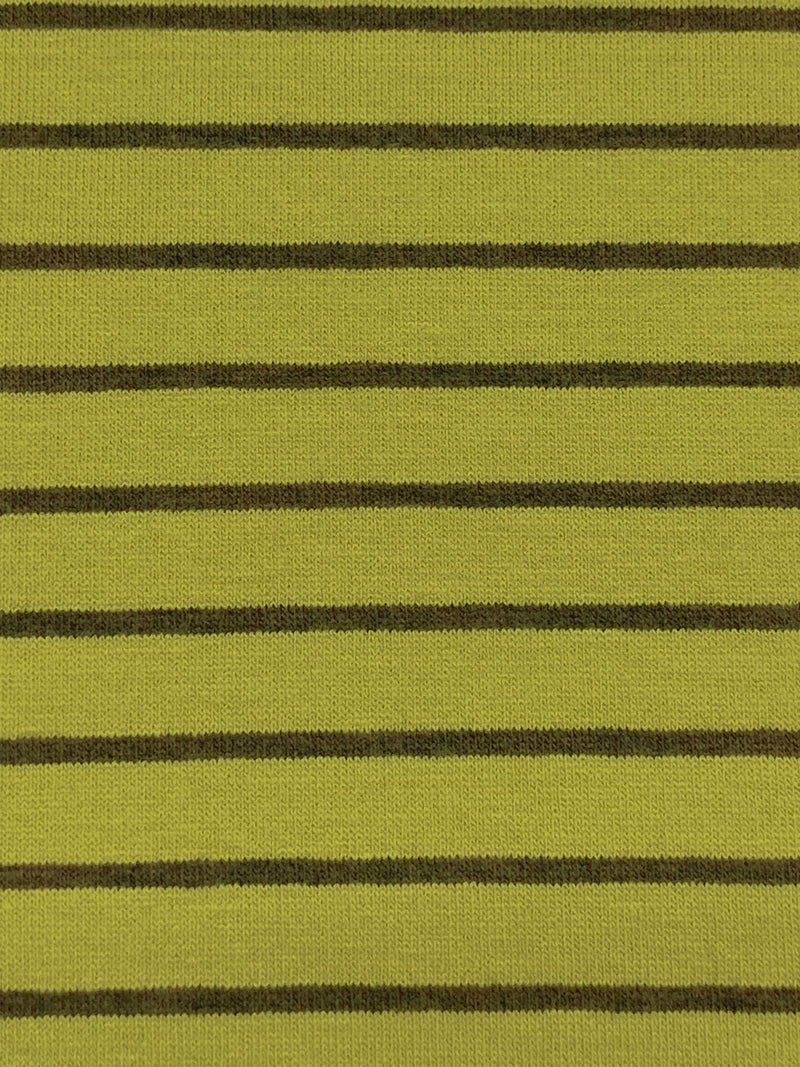 Fresh Avocado/Dark Bronze Rayon/Lycra Horizontal Stripe Jersey Knit 58W