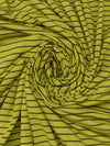 Fresh Avocado/Dark Bronze Rayon/Lycra Horizontal Stripe Jersey Knit 58W