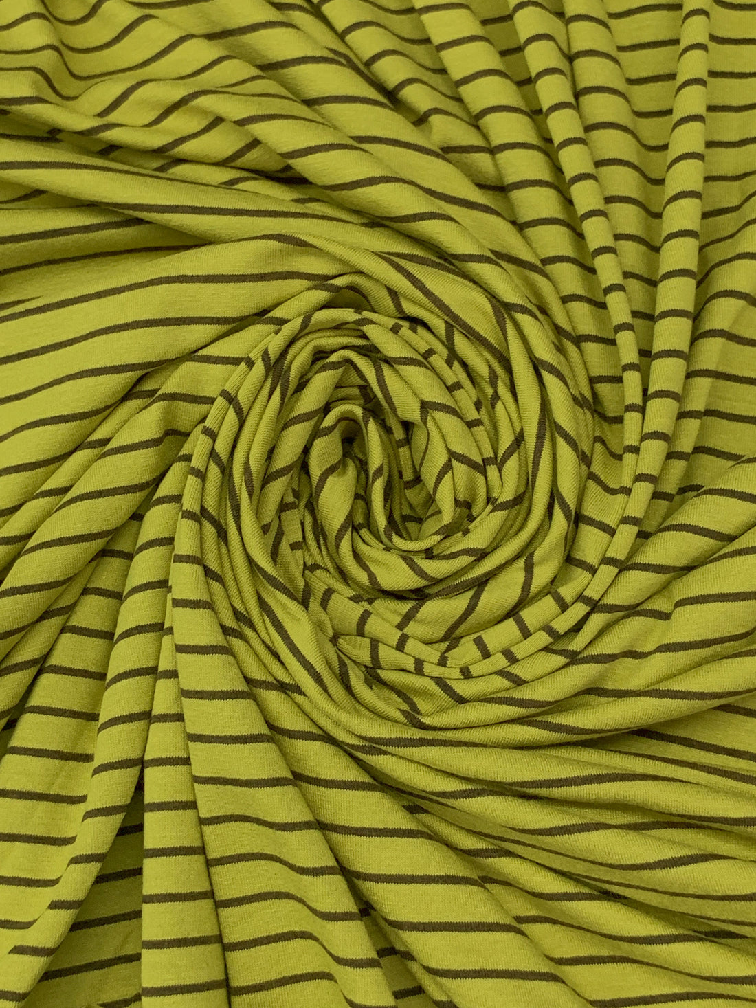 Fresh Avocado/Dark Bronze Rayon/Lycra Horizontal Stripe Jersey Knit 58W