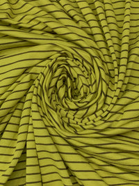 Fresh Avocado/Dark Bronze Rayon/Lycra Horizontal Stripe Jersey Knit 58W