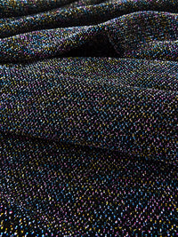 Midnight Black/Vivid Pink/Lemon Yellow/Multi Polyester/Metallic/Lycra Metallic Slinky Double Knit  - Black Halo - 58W