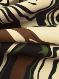 Army Green/Matte Black/Wheat/Multi Nylon/Lycra Marbled Print Activewear Knit - LA Designer - 58W